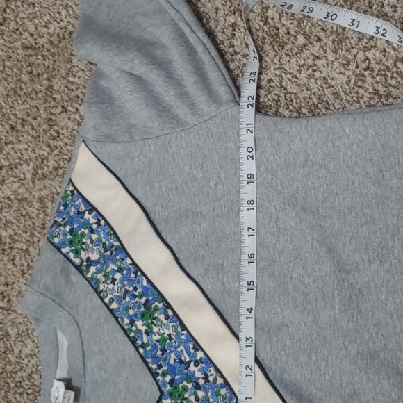 Anthropologie Maeve V-Striped Floral Sweatshirt Size Small - Picture 5 of 8
